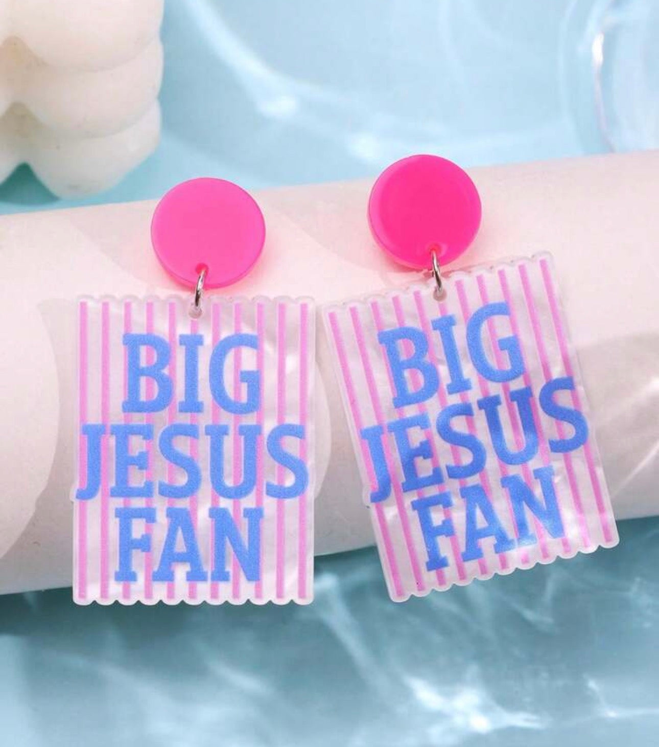 Big Jesus Fan Earrings