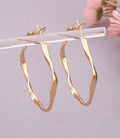 Gold Wavy Hoop Earrings