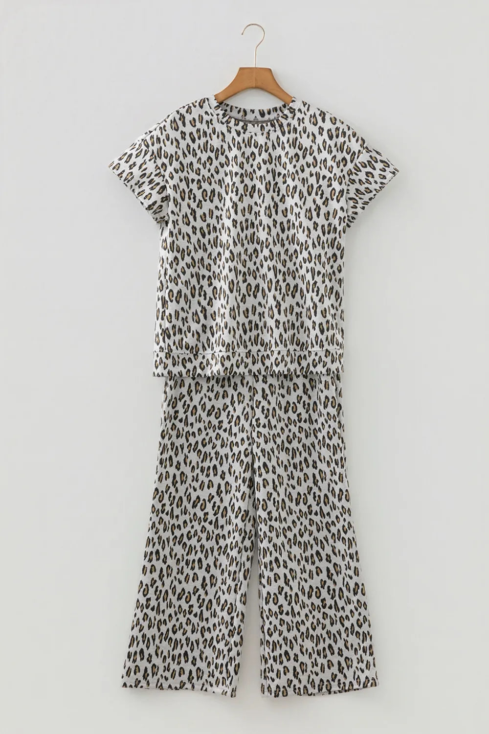 Beige Leopard Pant Set