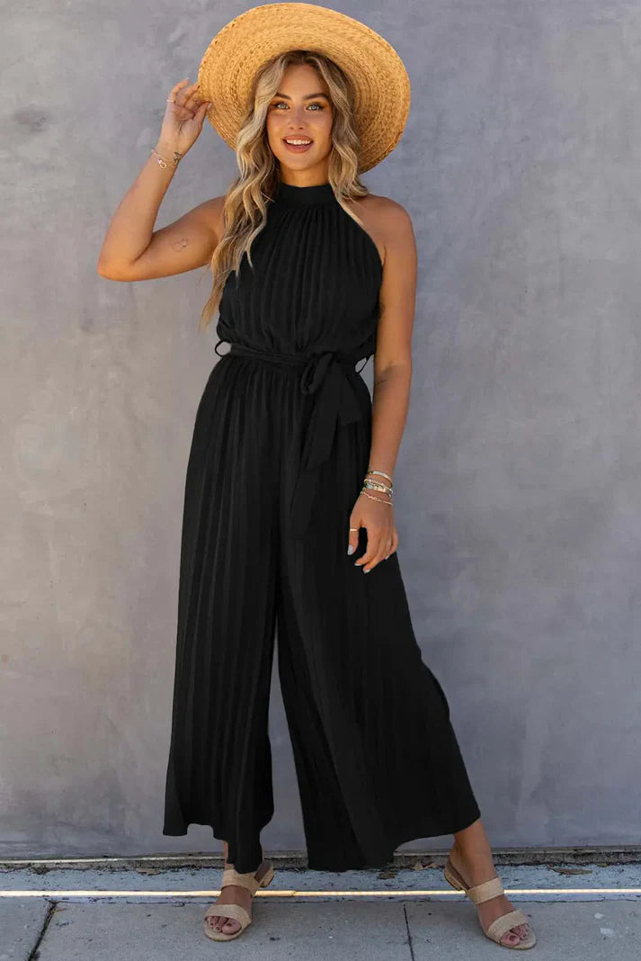 Black Pleated Jumpsuit