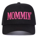 Mommin Embroidered Black Hat