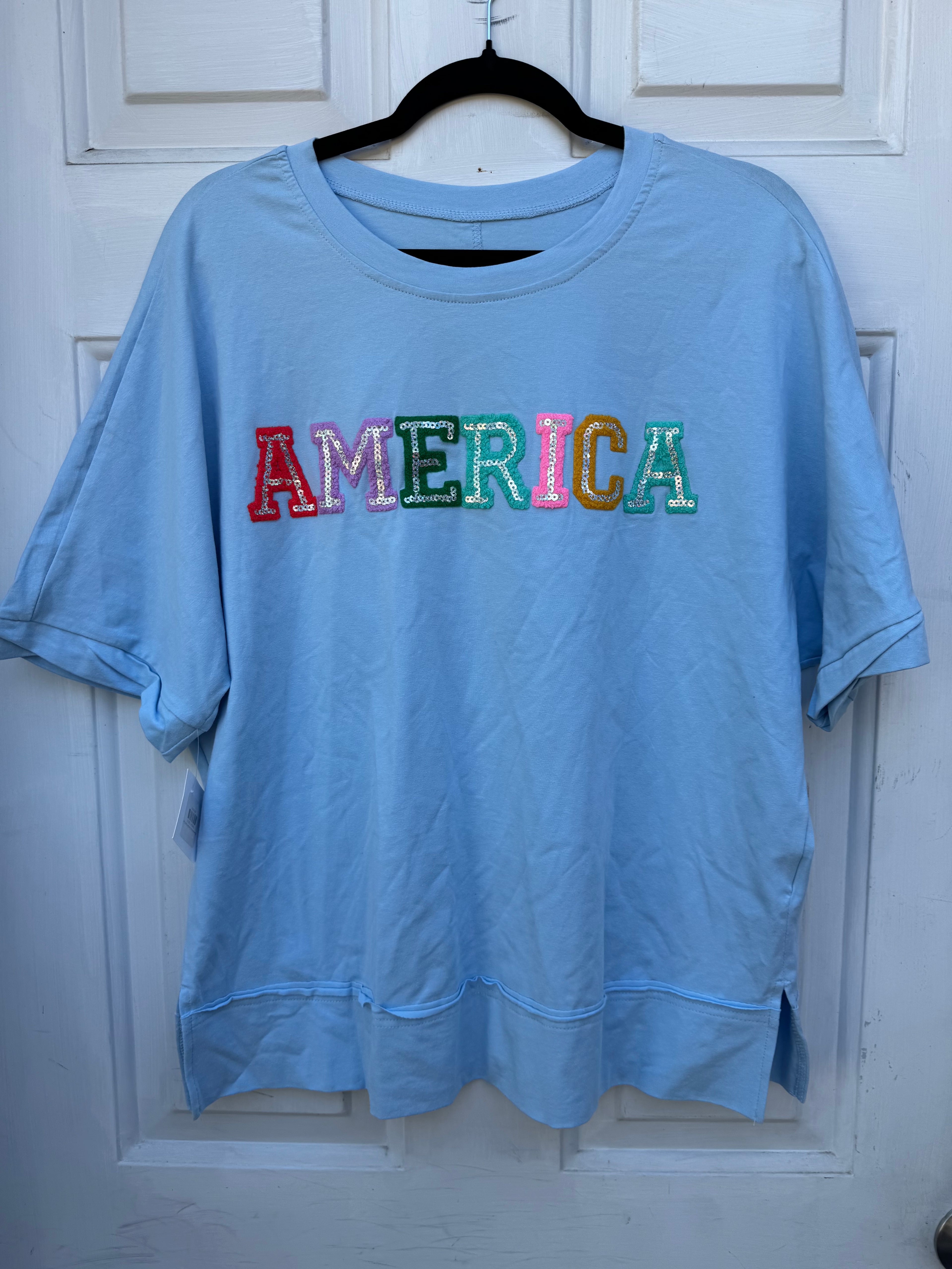 Blue Chenille America Tee