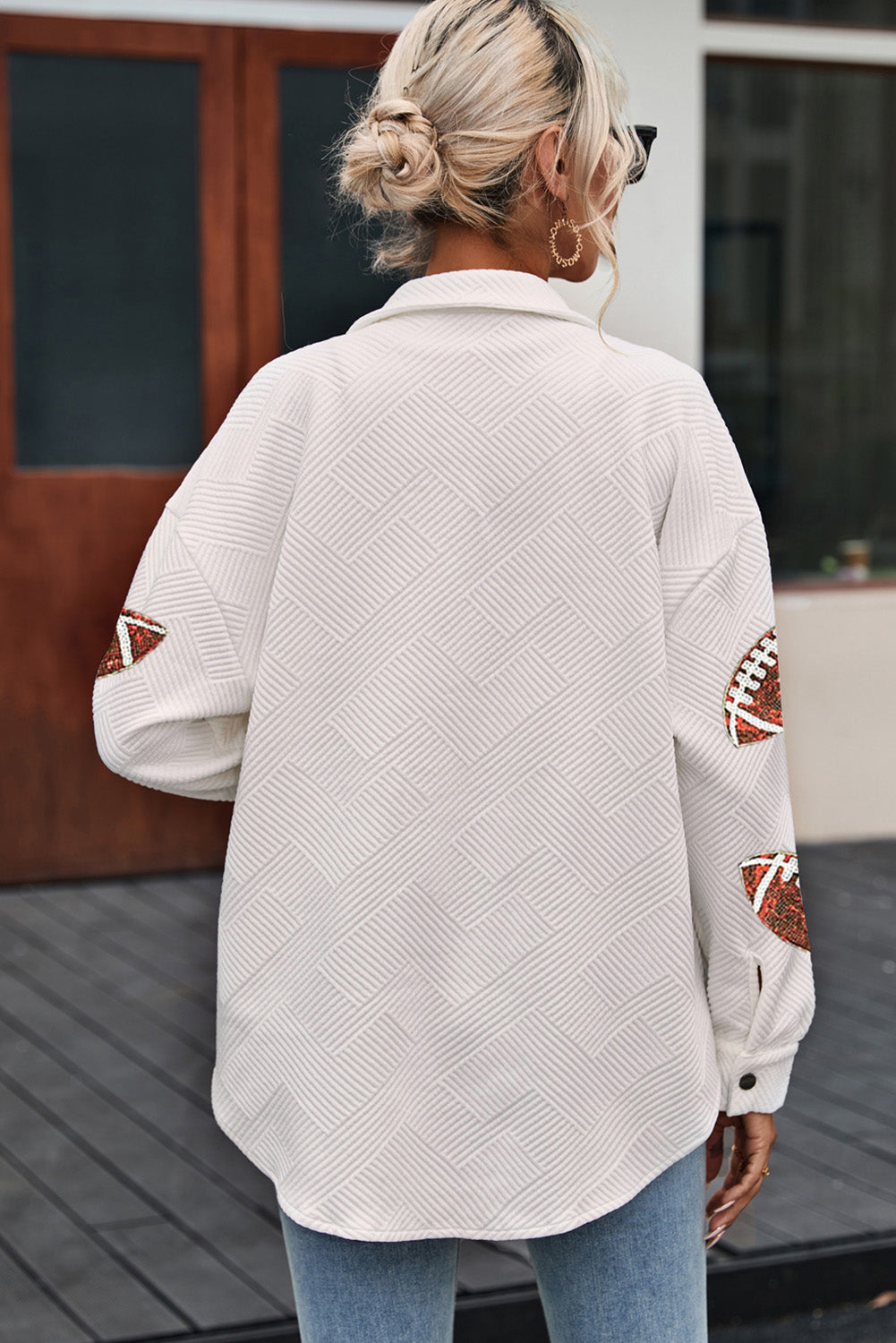 Sequin Football Textured Shacket