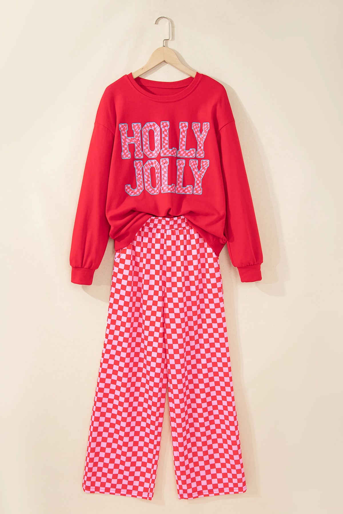 Holly Jolly SS & Checkered Pant Set