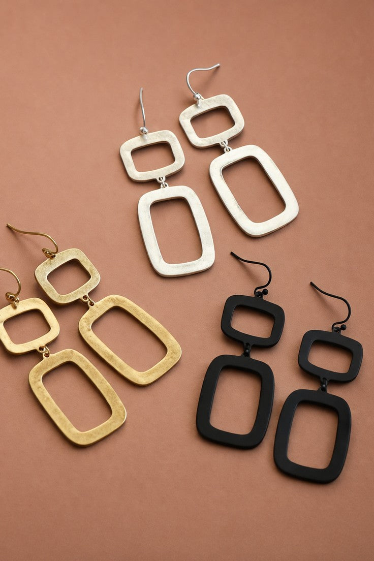 Hammered Metal Drop Earrings