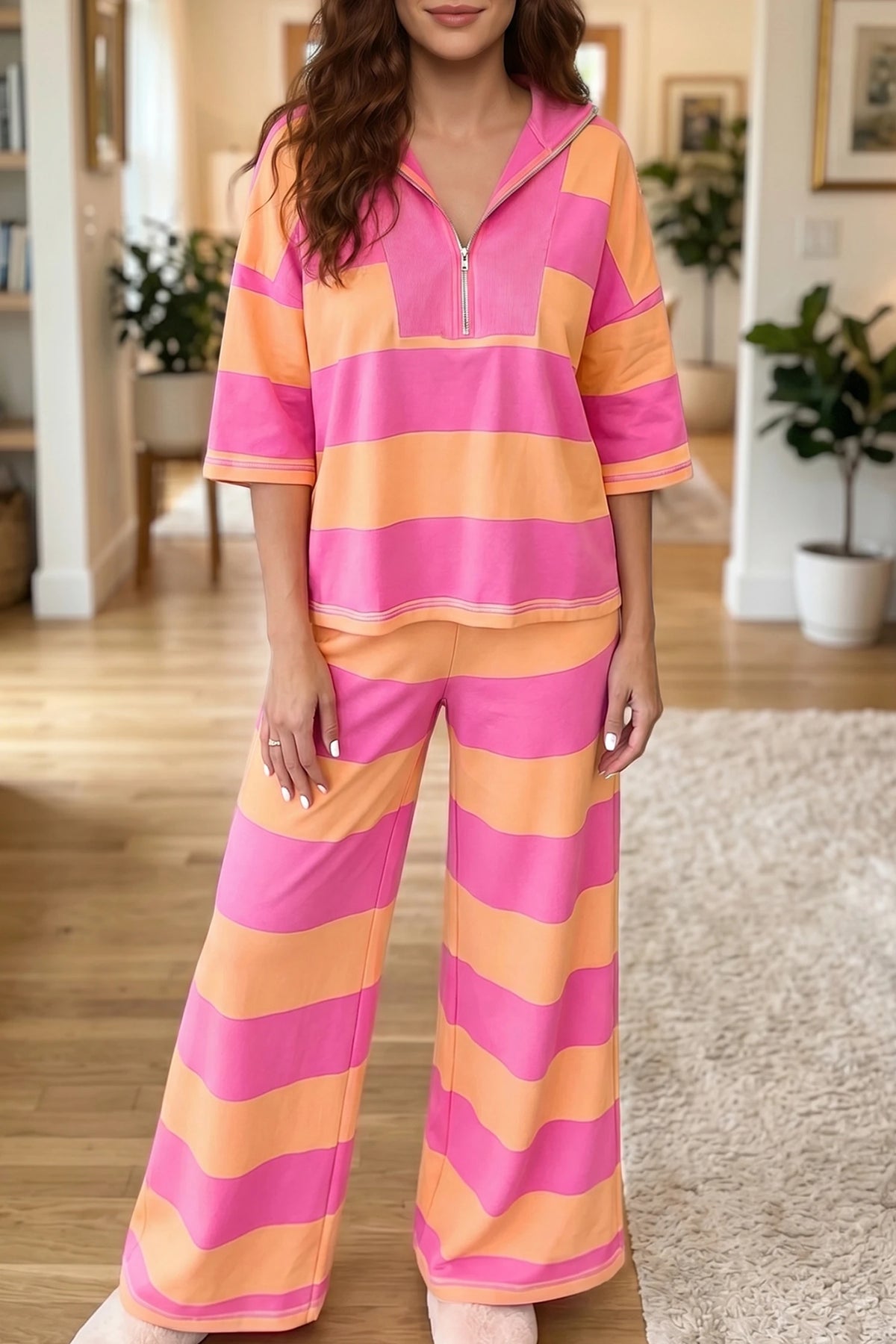 Pink & Orange Pant Set