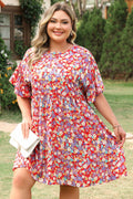 Red Dainty Floral Dress