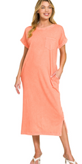 Coral Midi Dress