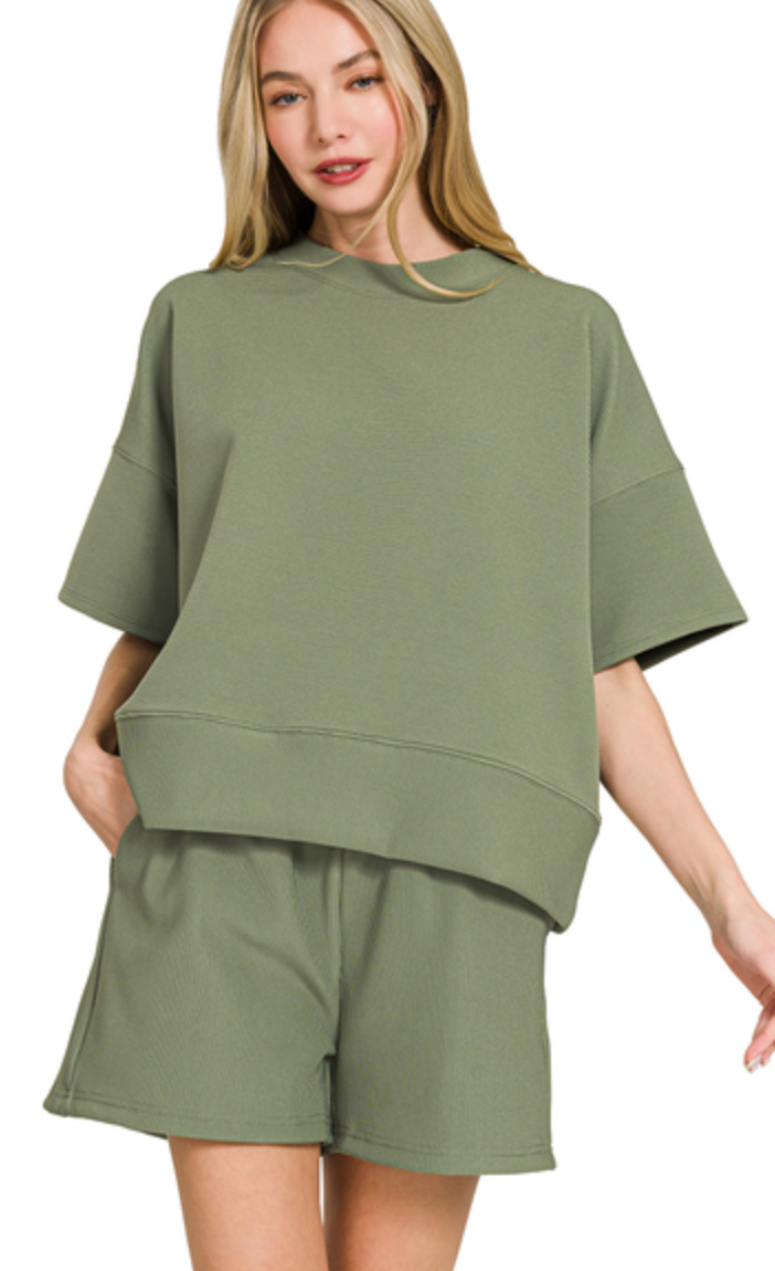 Forrest Textured Oversized Short Set