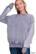Acid Wash Fleece Sweatshirt