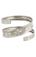 Silver Embossed Spiral Wrap Bracelet