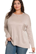 Ribbed Oversized Top Ash Mocha