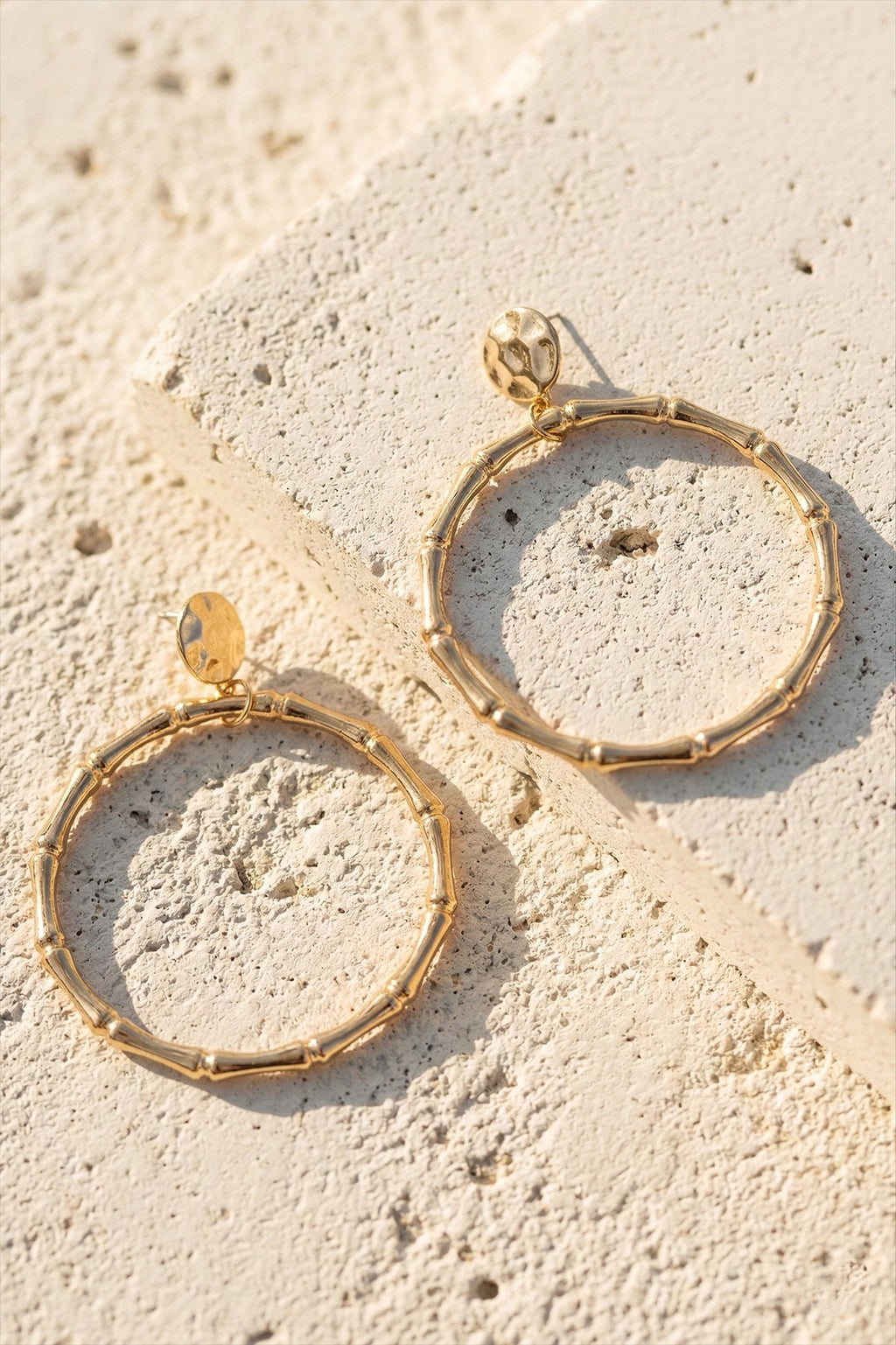 Large Statement Bamboo Hoop Earrings