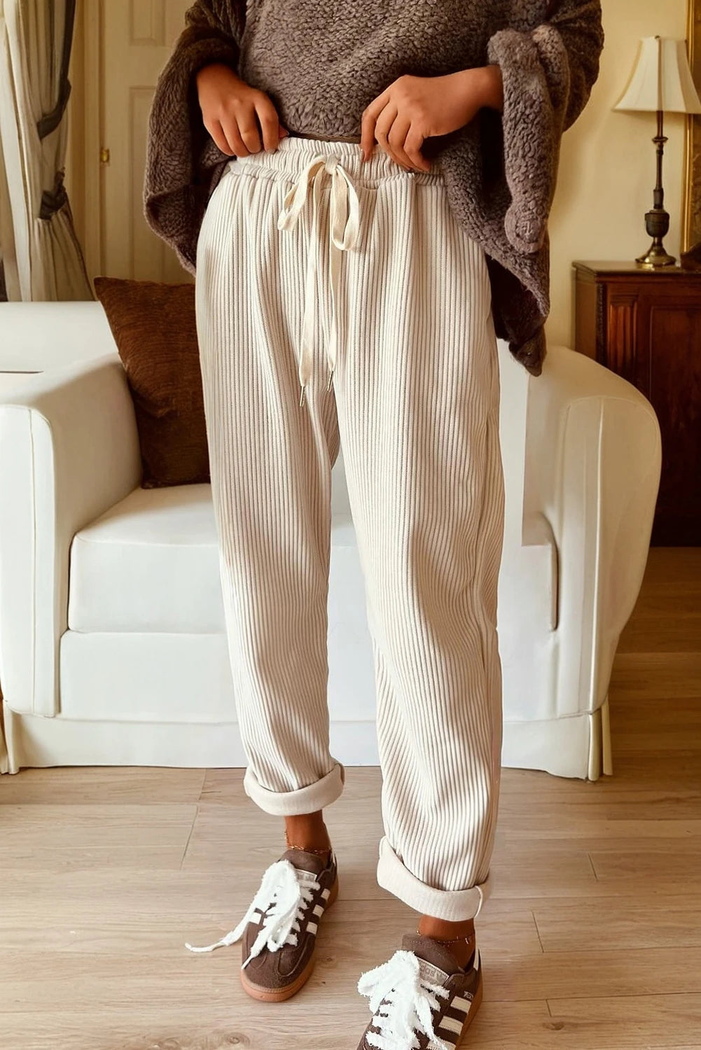 Beige Corduroy Pants