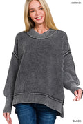Washed Oversize Sweater Black