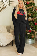 Black Jolly Ribbed Pant Set