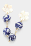 Antique Blue Flower Dangles