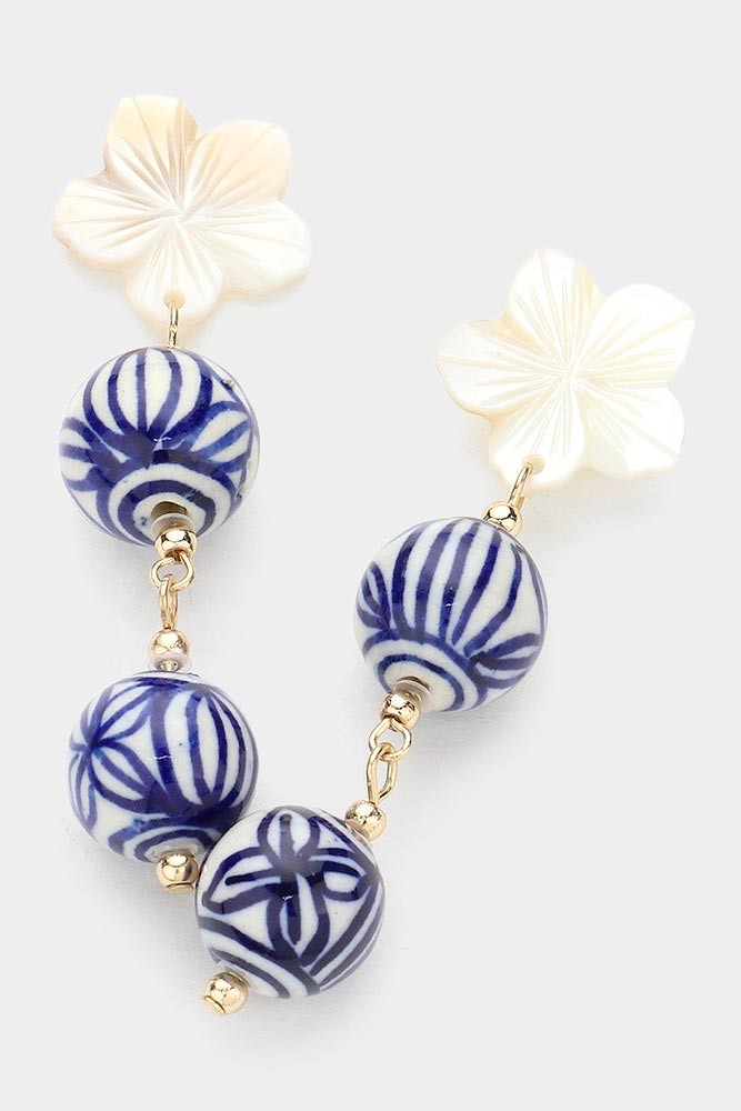 Antique Blue Flower Dangles