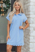 Beau Blue Scallop Mini Dress