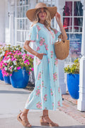 Sky Blue Floral Maxi Dress
