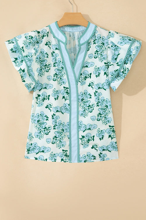 Blue/Green Floral Blouse