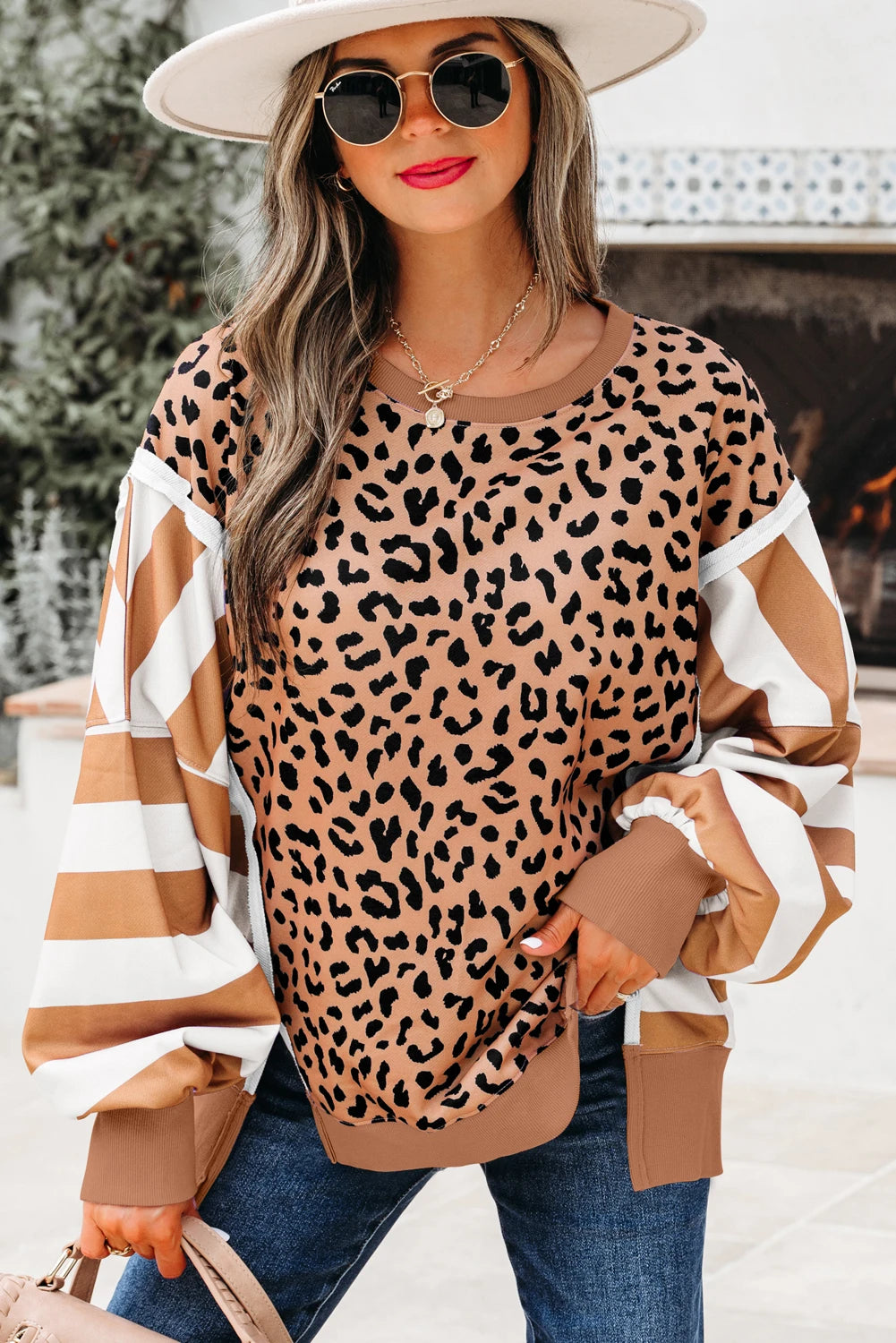 Brown Leopard Striped SS