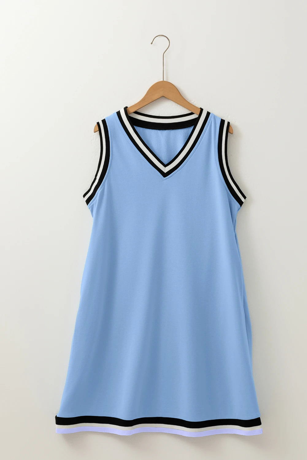 Carolina Blue Vneck Mini Dress