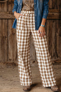 Coffee Gingham Pants