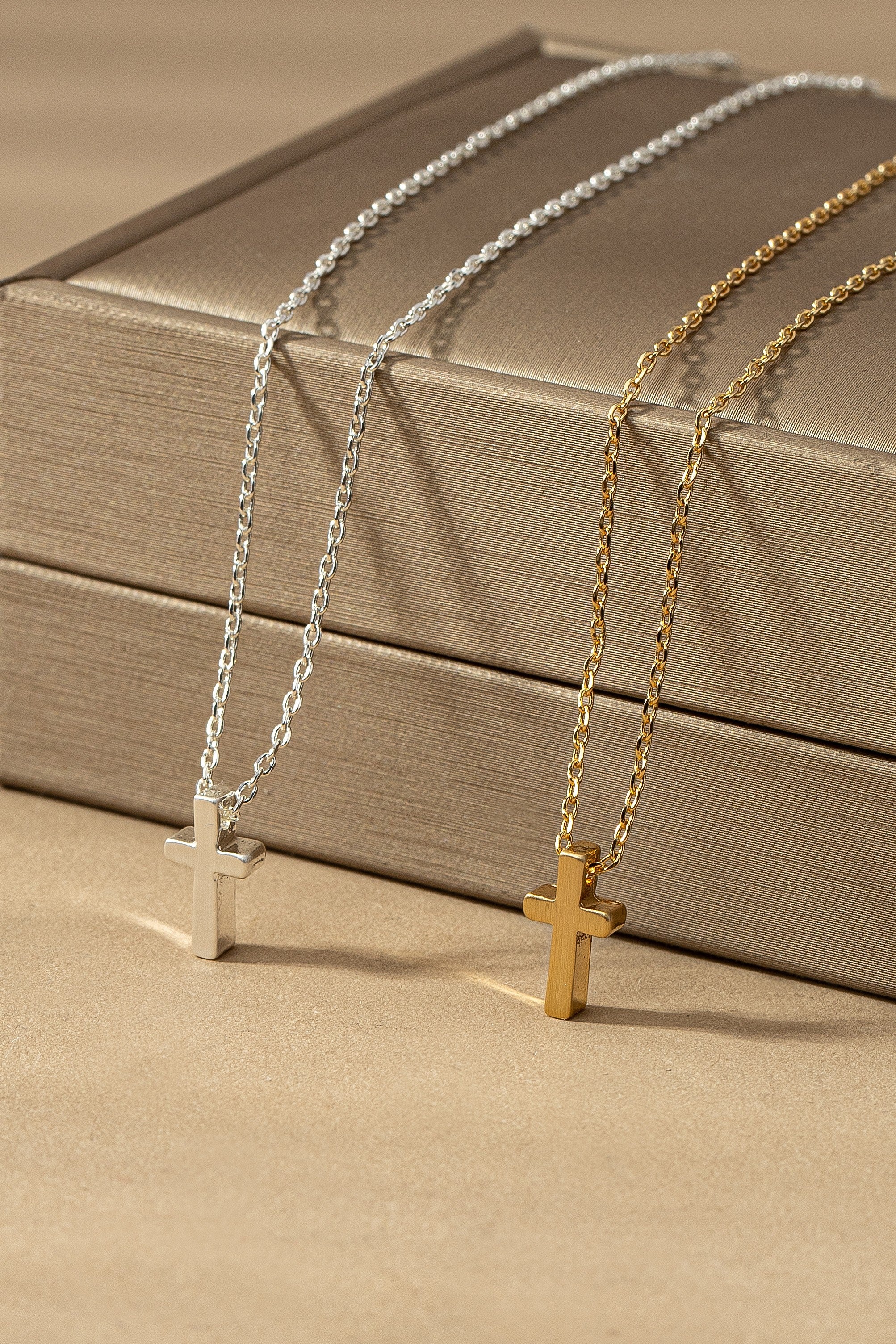 Minimalist Satin Cross Pendant Necklace