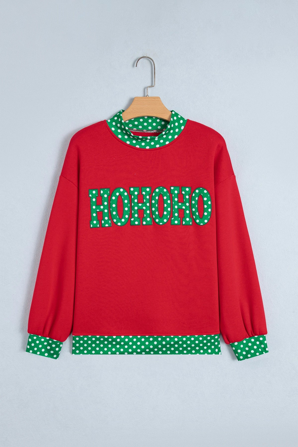 Embroidered HoHoHo Mock Neck
