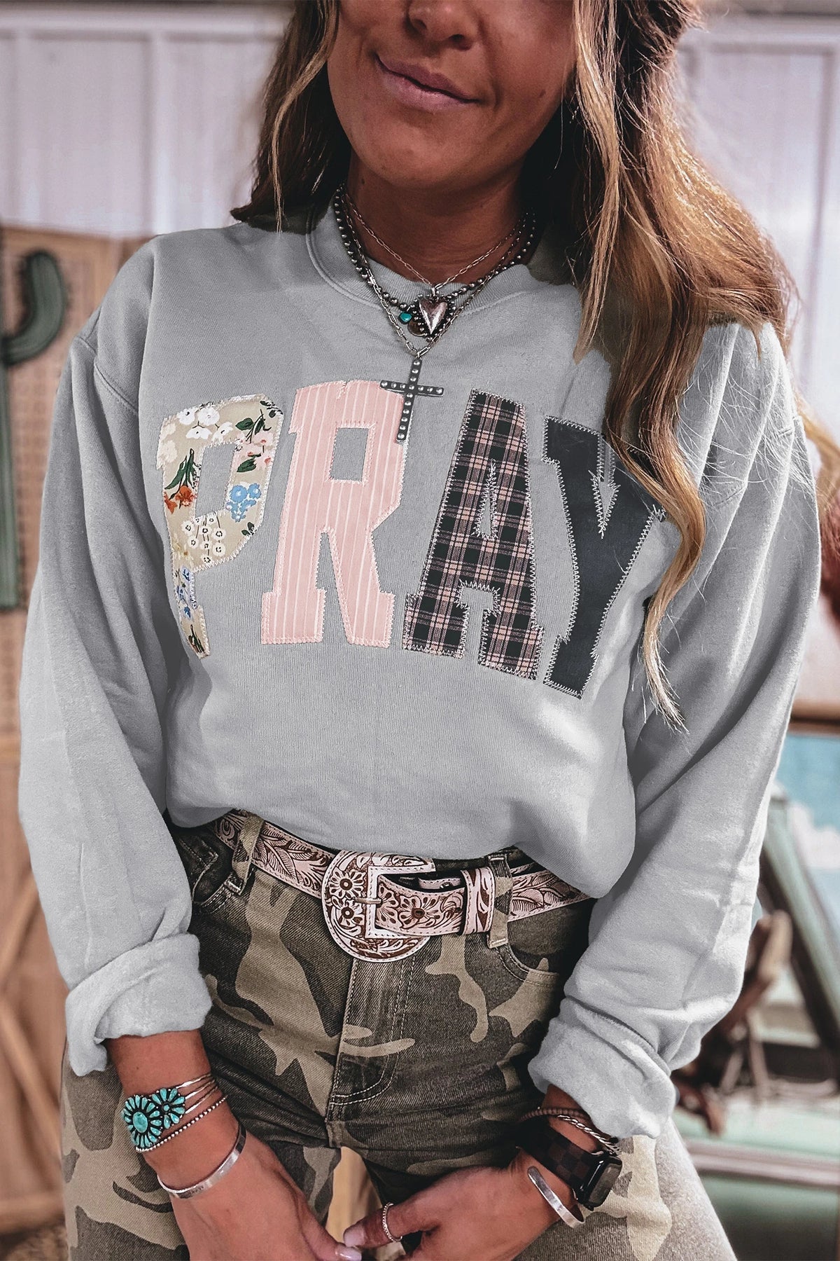 Embroidered PRAY Pullover