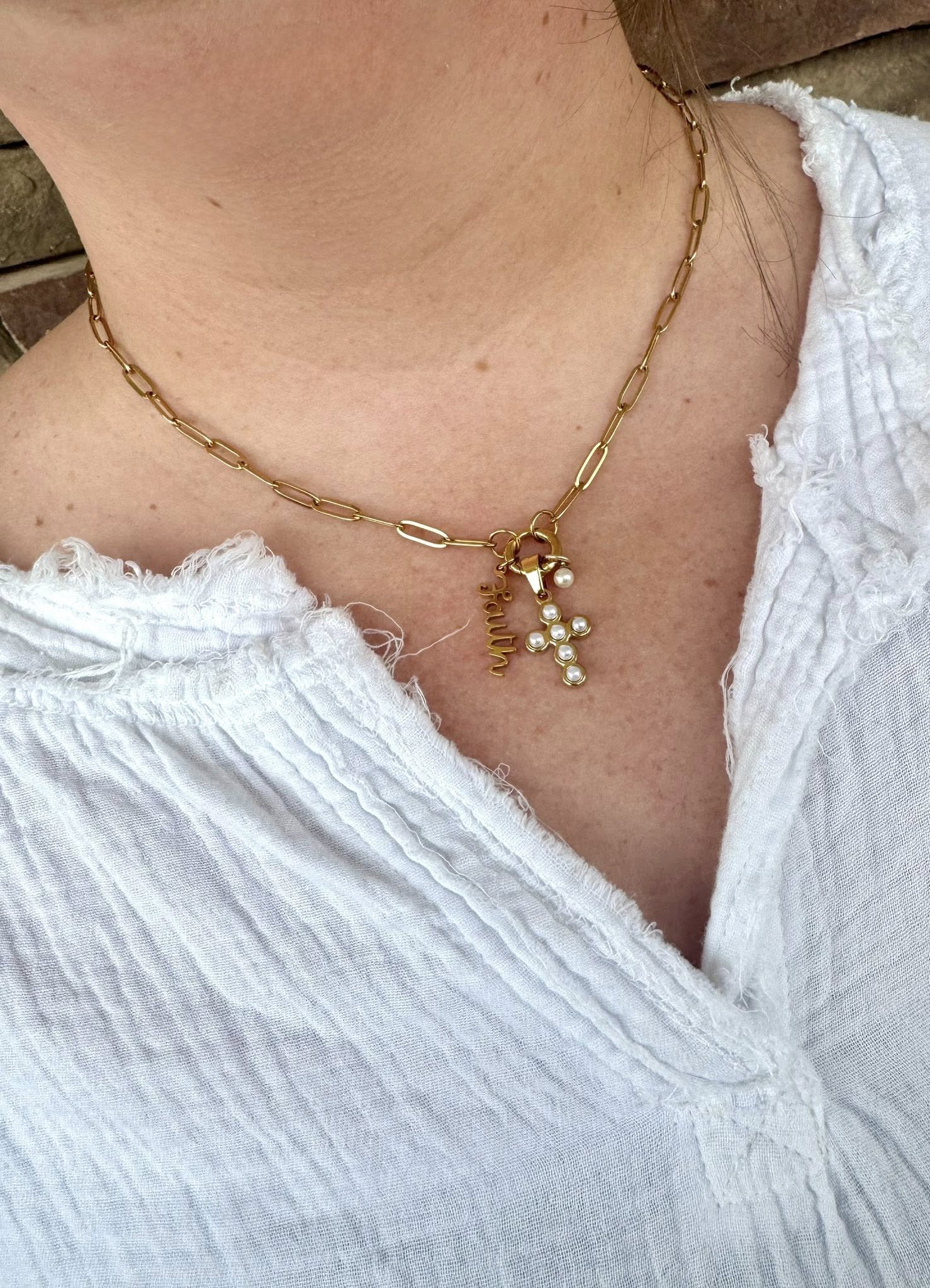 Faith Paperclip Necklace