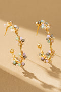 BloomPop Beaded Flower Hoop Earrings