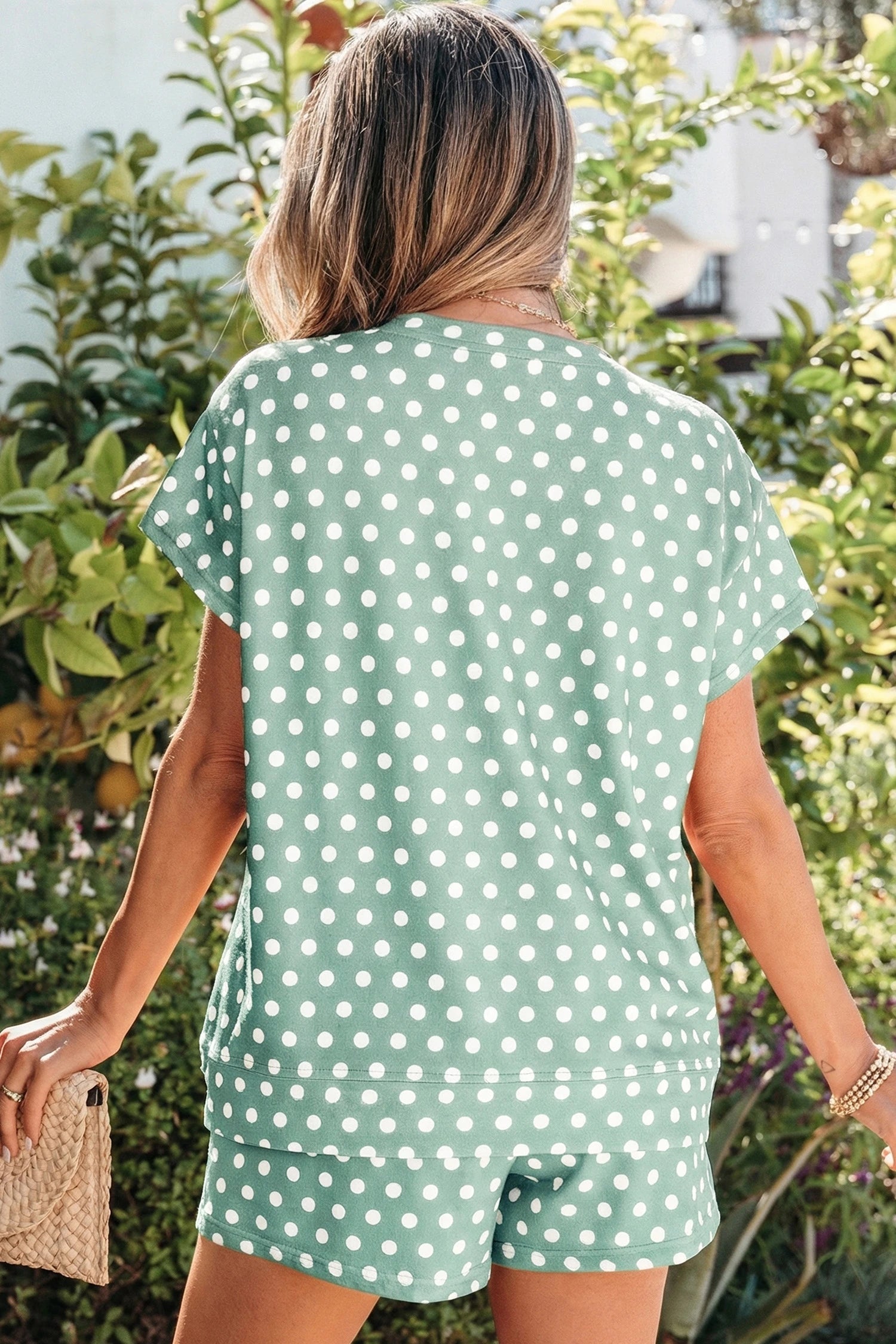 Green Polka Dot Short Set