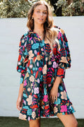 Green Floral Ruffled Dress