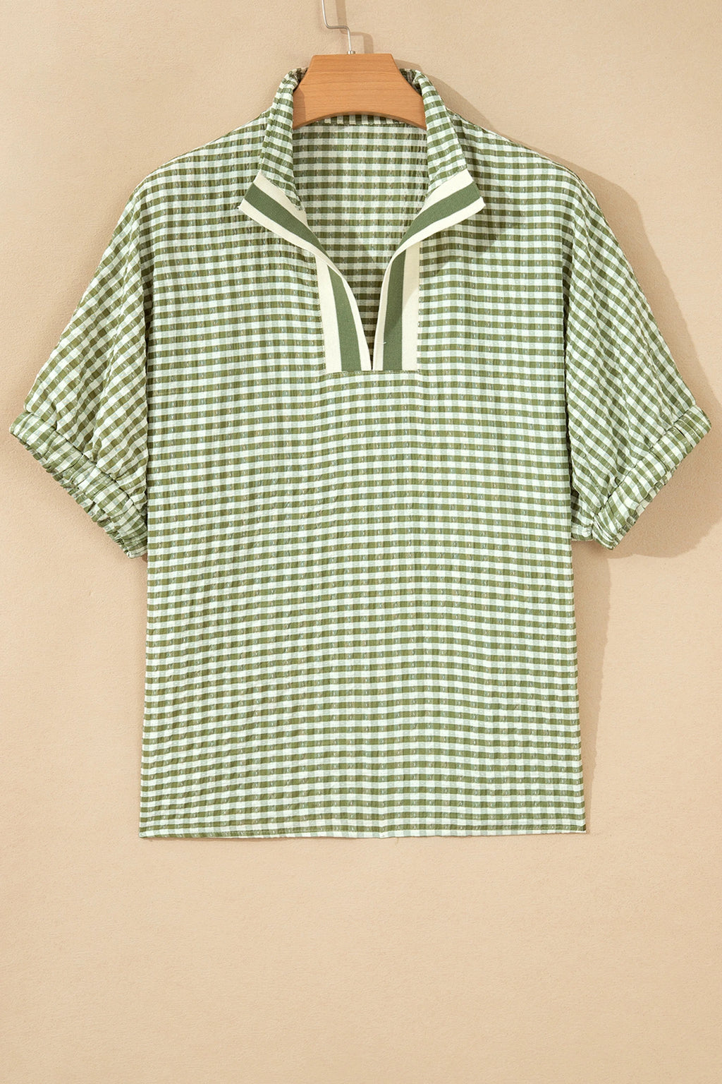 Green Gingham Blouse