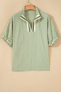 Green Gingham Blouse