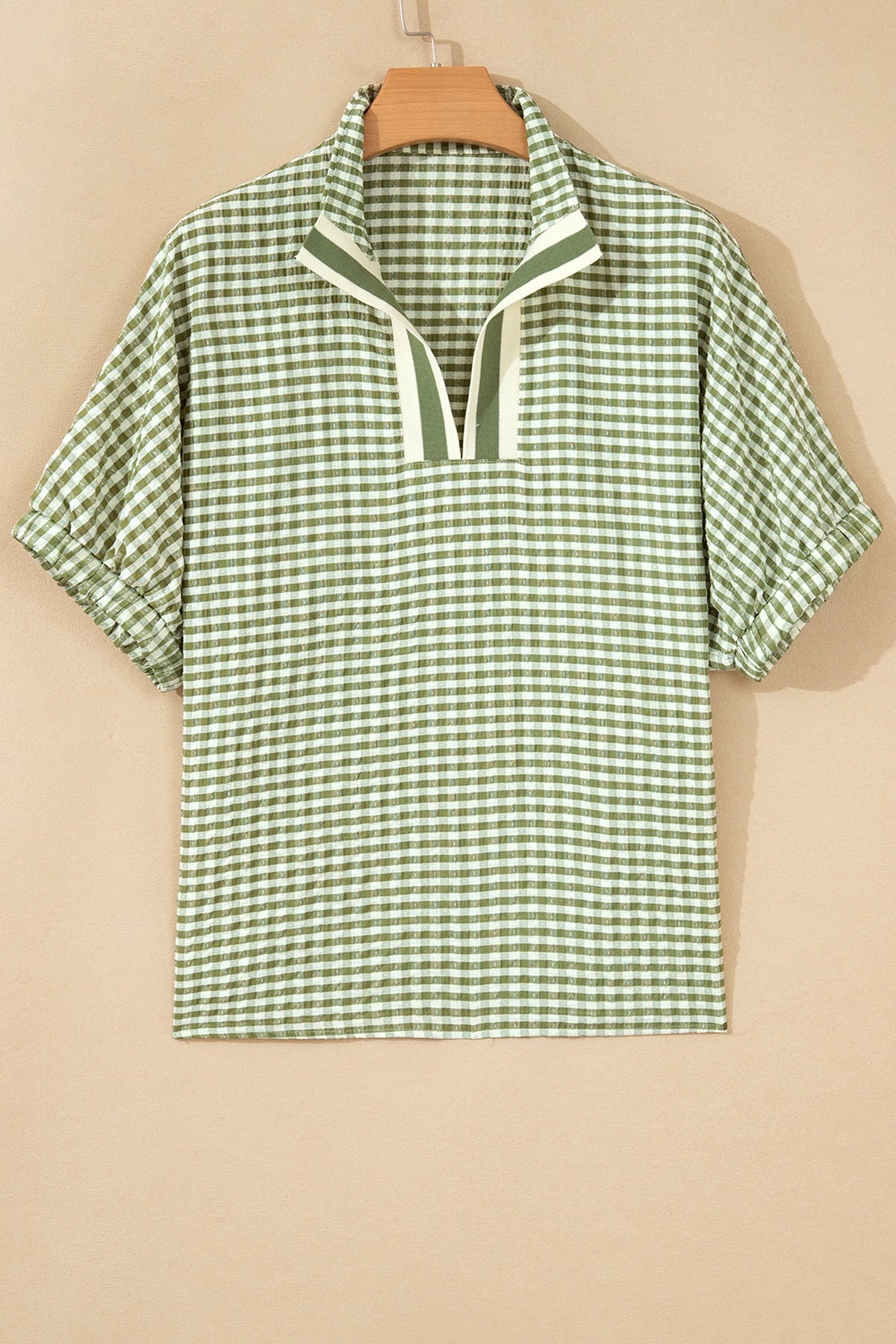 Green Gingham Blouse