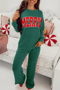 Green Merry Ribbed Pant Set