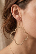 Hammered Clover Hoop Earrings