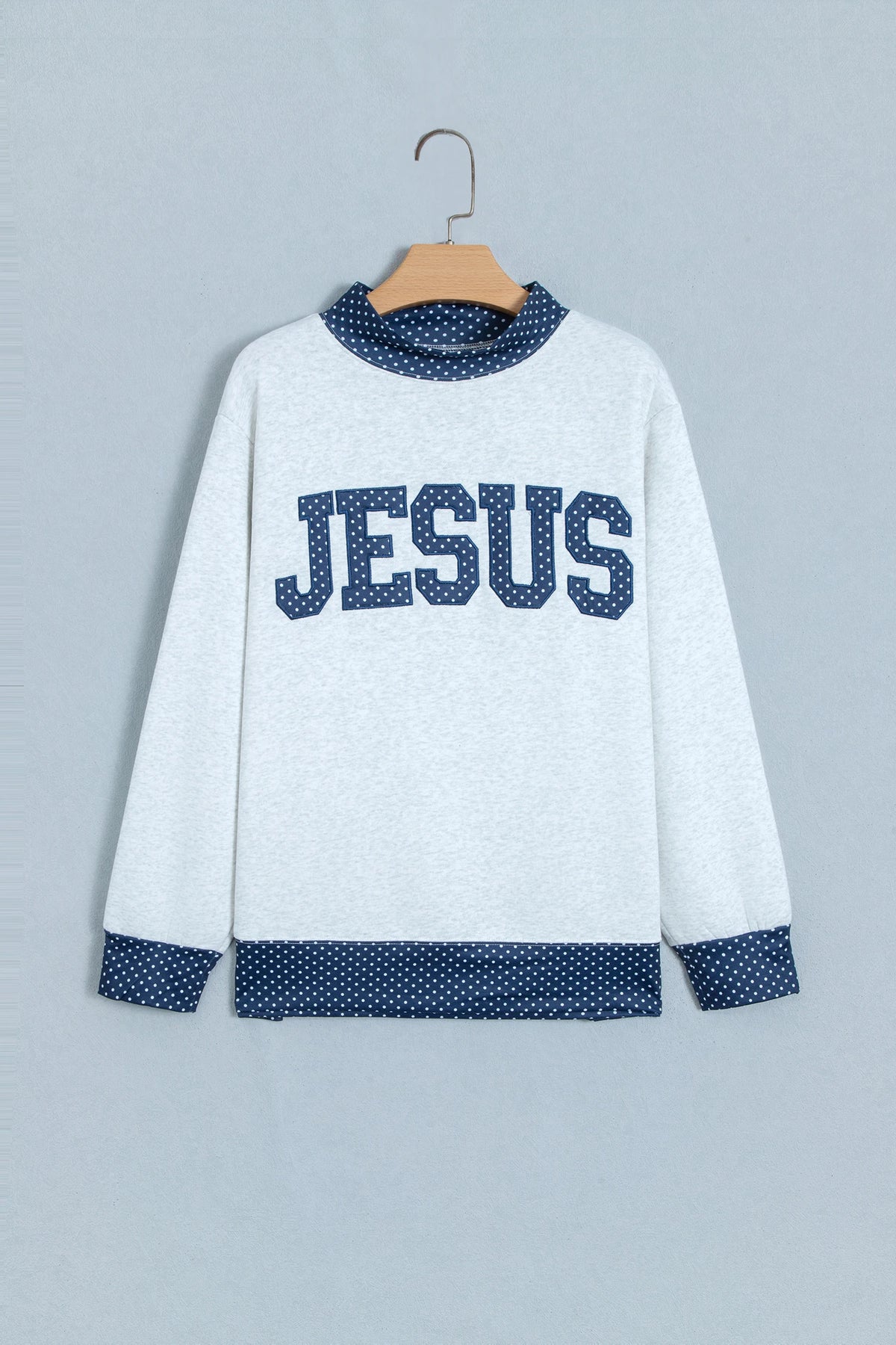 Embroidered Jesus Mock Neck