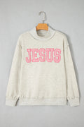 Embroidered Jesus Mock Neck