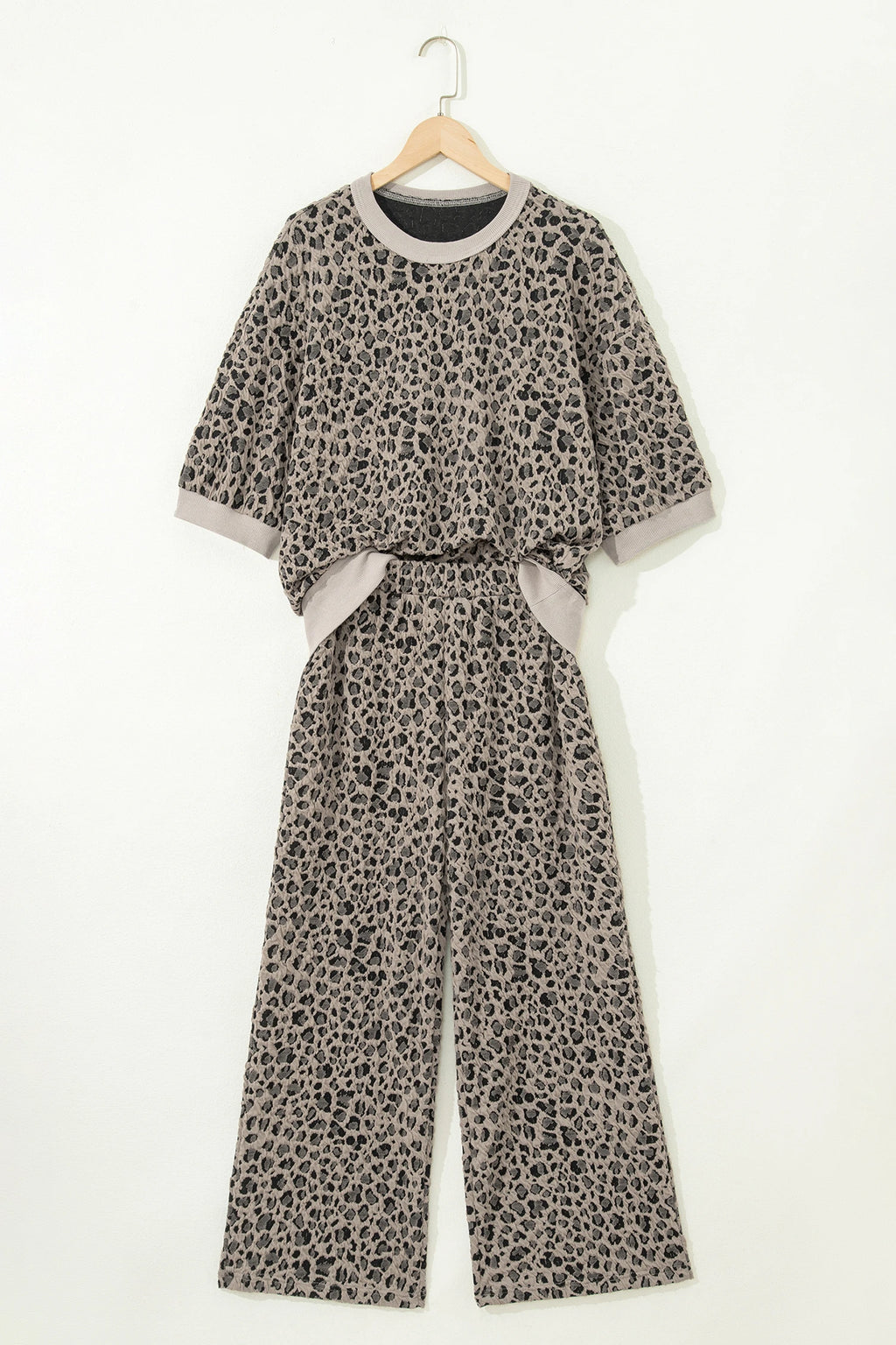Khaki Leopard Relaxed Pant Set