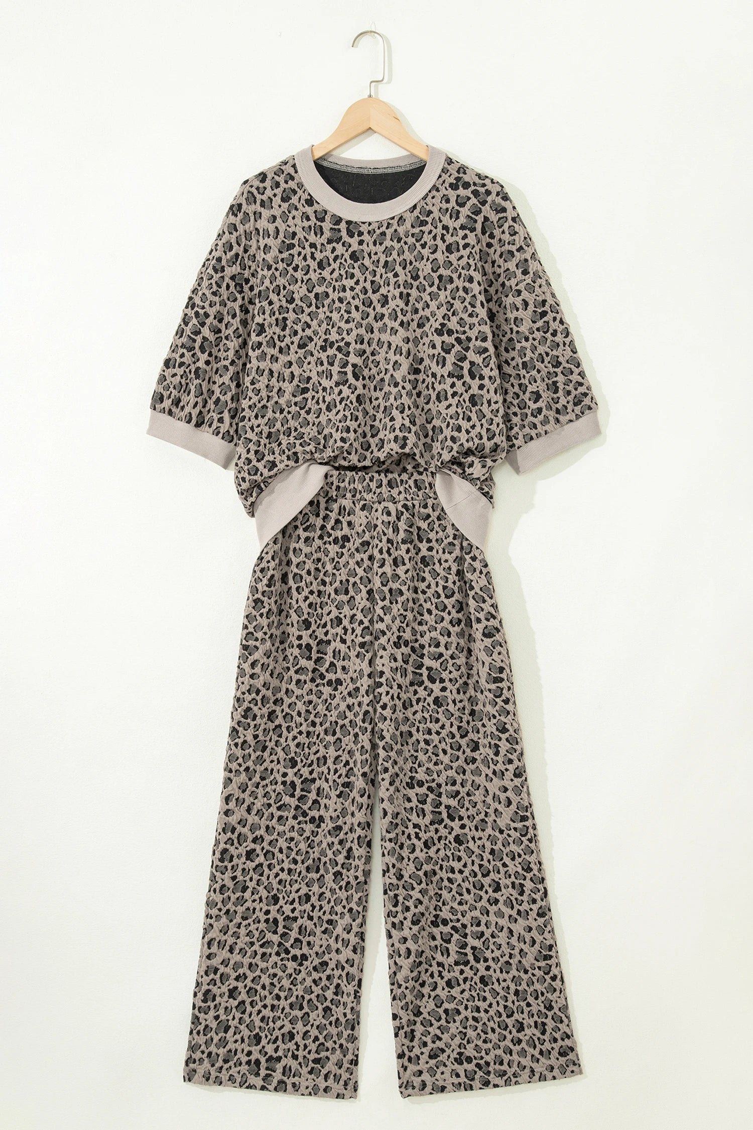 Khaki Leopard Relaxed Pant Set
