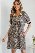 Leopard Collared Dress