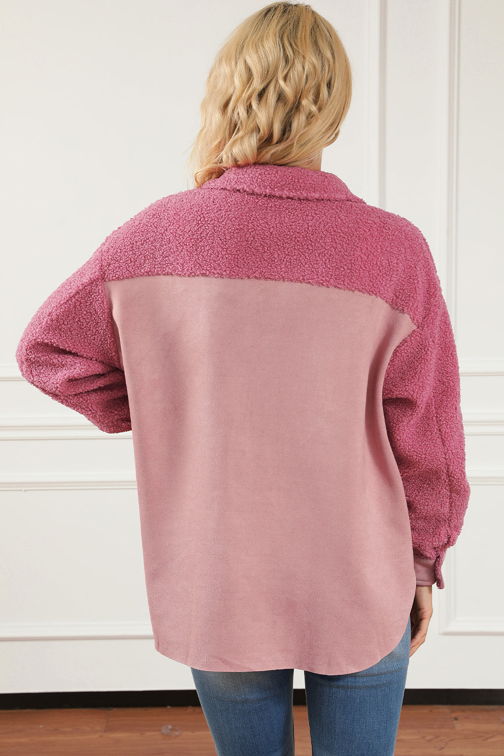 Pink Sherpa Shacket