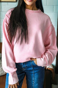 Pink Ribbed Knit Top