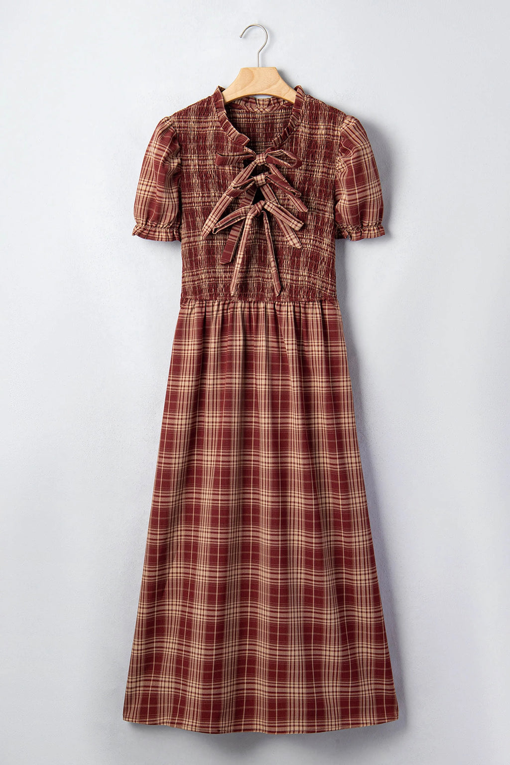 Red Vintage Plaid Dress