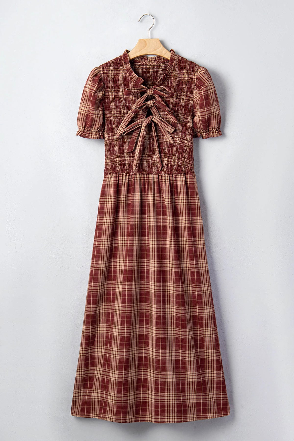 Red Vintage Plaid Dress