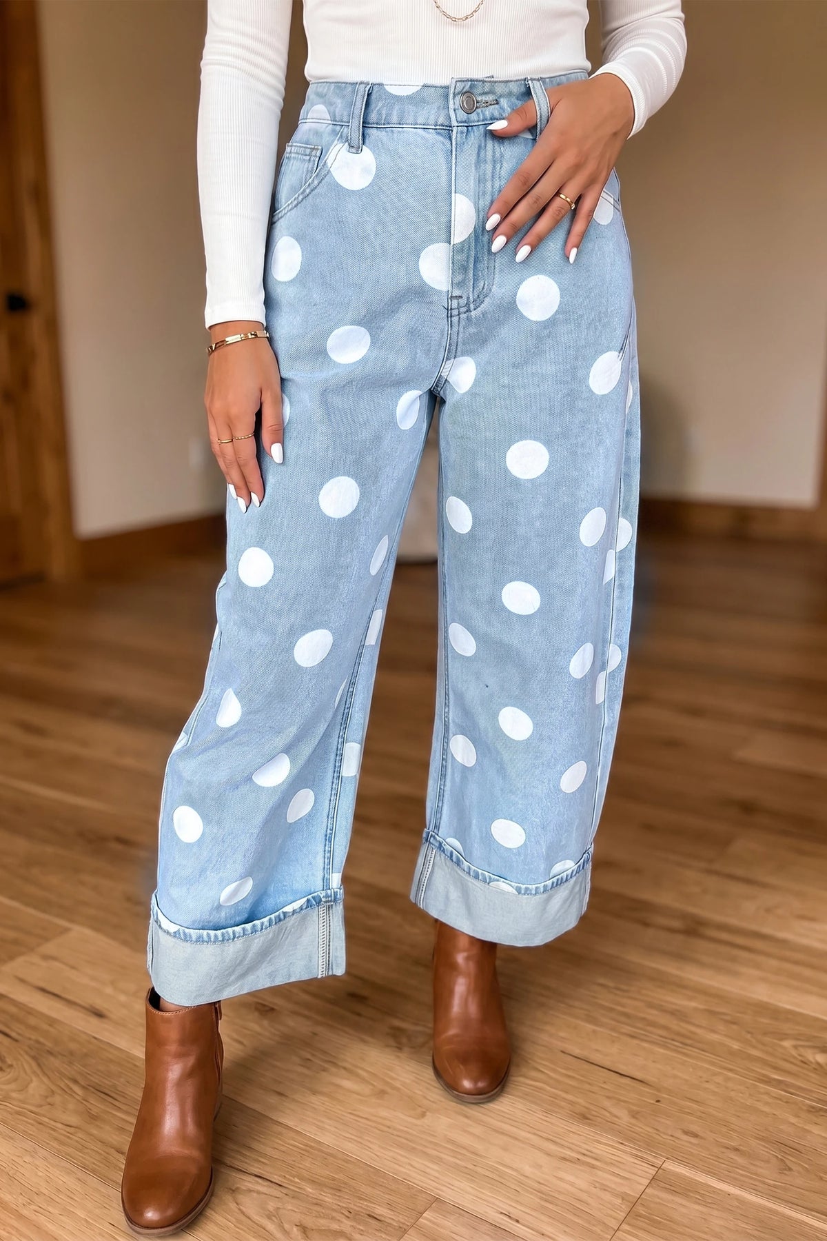 Blue Polka Dot Jeans